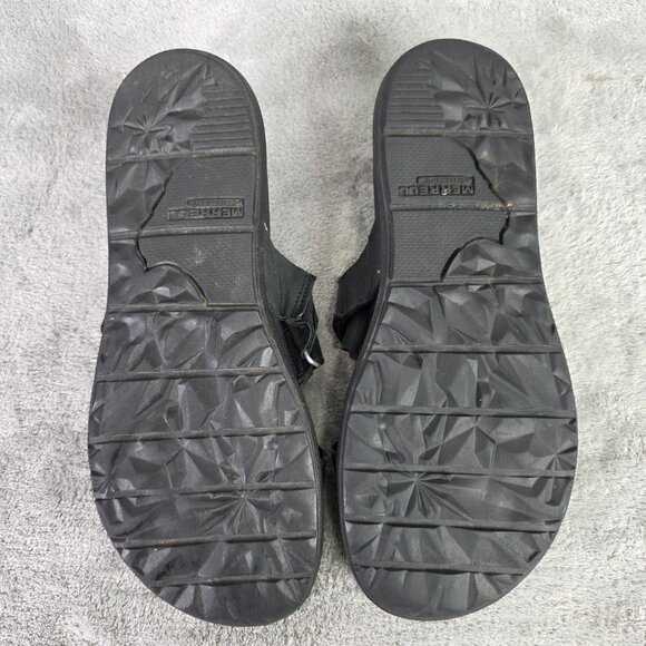Womens Merrell Black Leather Slide Sandals With Cross Strap Design Size 8 - Picture 9 of 9